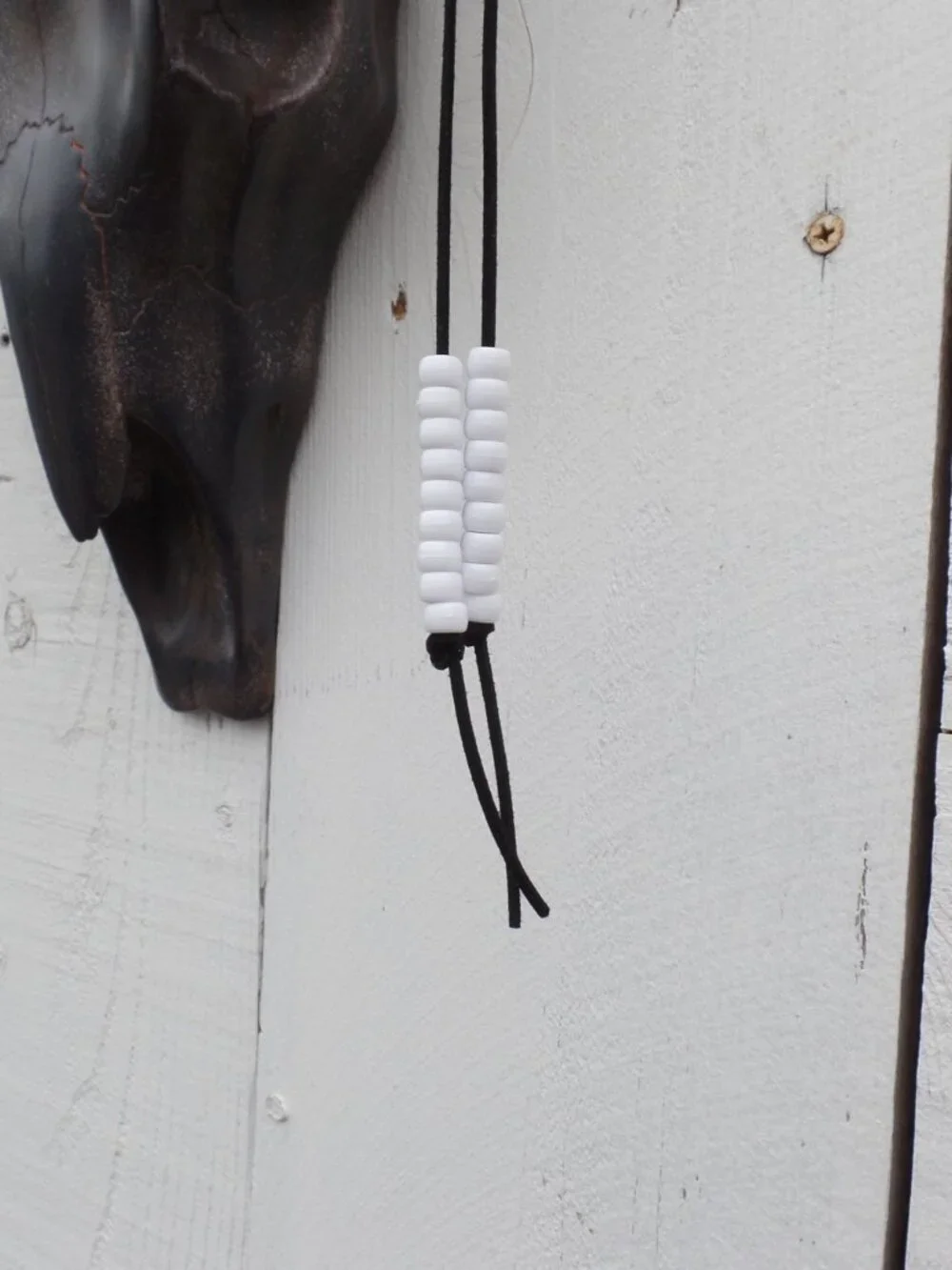 Hand Crafted Hair Tie BEADED SUEDE